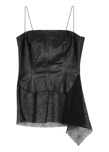 Lace-panelled Leather top - - 4 (UK8 / S) - Helmut Lang - Modalova