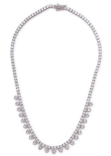 Bezel Bib Crystal-embellished Necklace - FALLON - Modalova