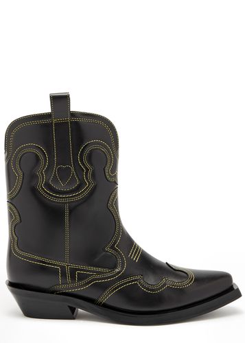 Embroidered Leather Cowboy Boots - - 38 (IT38 / UK5) - Ganni - Modalova
