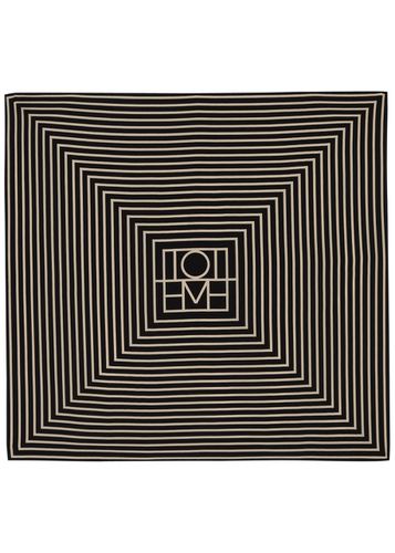 Totême Striped Logo-print Silk Scarf - TOTÊME - Modalova