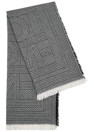 Totême Striped Logo Wool Scarf - TOTÊME - Modalova