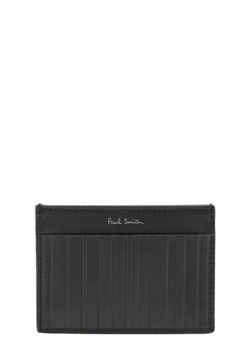 Striped-embossed Leather Card Holder - Paul smith - Modalova