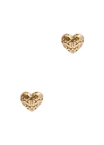 Logo-engraved Heart Stud Earrings - Coach - Modalova