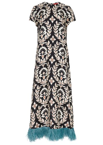 Swing Printed Silk-satin Maxi Dress - - S (UK8-10 / S) - LA DOUBLE J - Modalova
