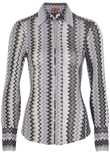 Zigzag-intarsia Metallic Fine-knit Shirt - - 46 (UK14 / L) - Missoni - Modalova