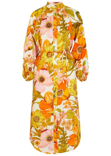 Silas Floral-print Linen Midi Dress - - 10 (UK10 / S) - ALEMAIS - Modalova