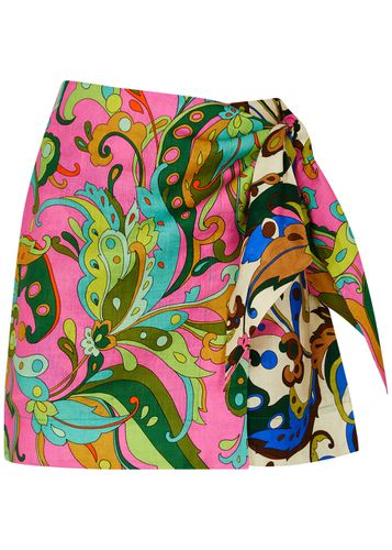 Yvette Printed Linen Mini Skirt - - 10 (UK10 / S) - ALEMAIS - Modalova