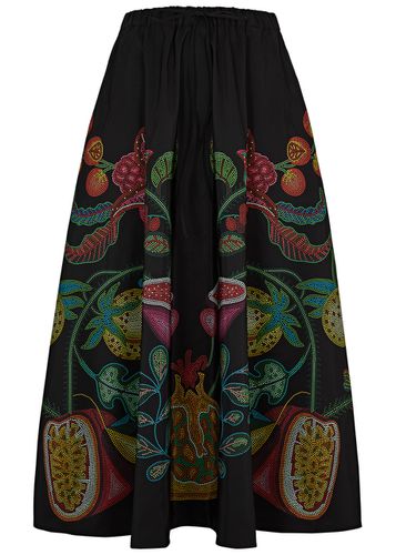 Floral-print Faille Midi Skirt - - M (UK12 / M) - LA DOUBLE J - Modalova