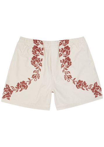 Rose Garland Cross-stitched Cotton Shorts - - M - Bode - Modalova