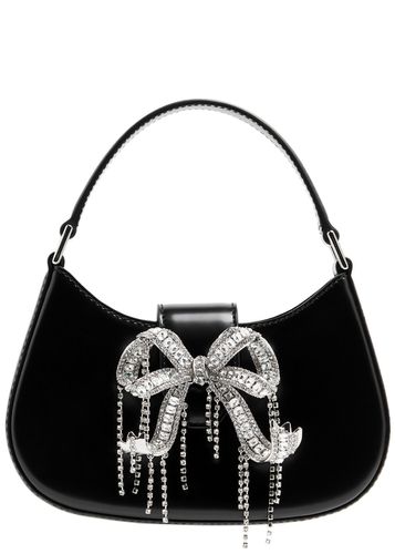 Crescent Bow Embellished Leather top Handle bag - Self-portrait - Modalova