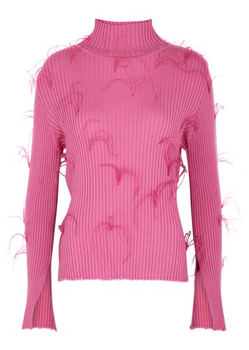 Ribbed Feather-embellished Wool top - - S (UK8-10 / S) - Marques' Almeida - Modalova