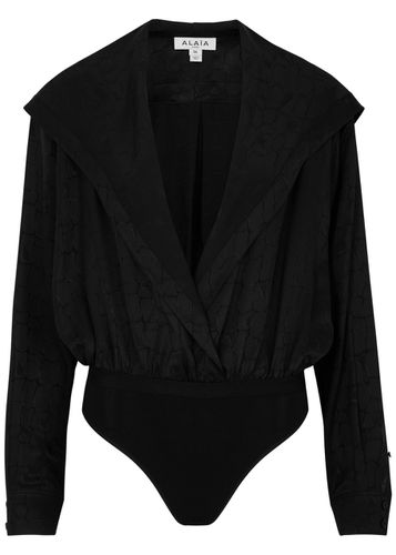 Alaïa Hooded Satin-jacquard Bodysuit - - 38 (UK10 / S) - ALAÏA - Modalova