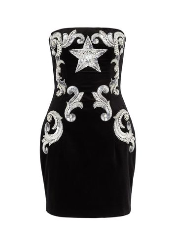 Crystal-embellished Strapless Velvet Mini Dress - - 34 (UK6 / XS) - Balmain - Modalova