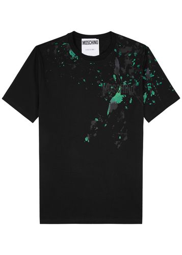 Paint-splatter Logo-print Cotton T-shirt - Moschino - Modalova