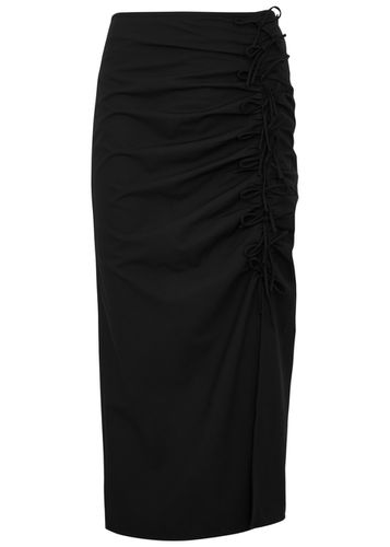 Bow-embellished Ruched Midi Skirt - - 34 (UK6 / XS) - Ganni - Modalova