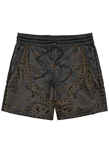 Laser-cut Bandana Leather Shorts - - 48 (IT48 / M) - Amiri - Modalova