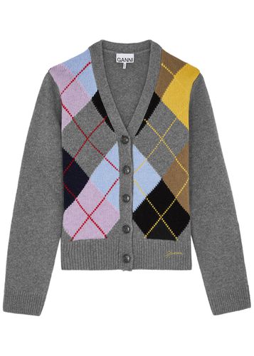 Harlequin Wool-blend Cardigan - - S (UK8-10 / S) - Ganni - Modalova