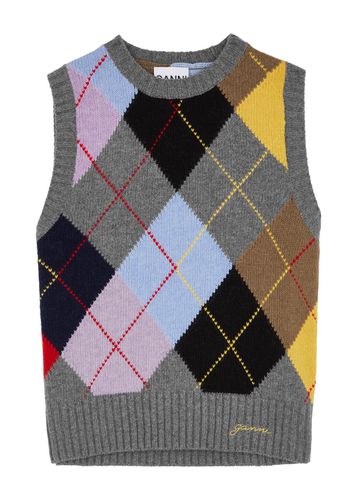 Harlequin Wool-blend Vest - - M (UK12 / M) - Ganni - Modalova