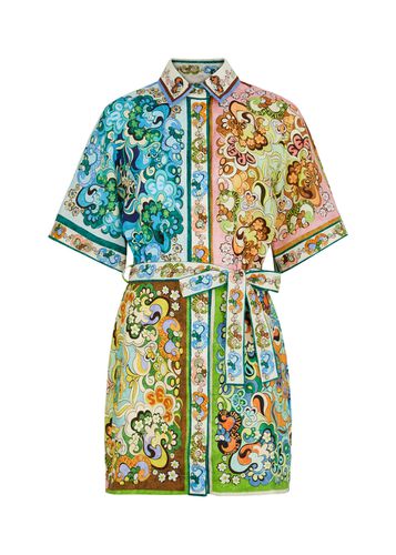 Dreamer Printed Linen Mini Shirt Dress - - 6 (UK6 / XS) - ALEMAIS - Modalova