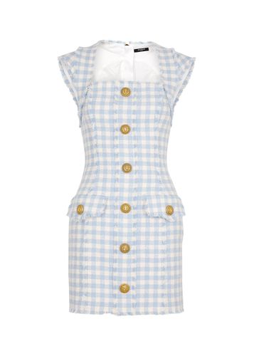 Gingham Tweed Mini Dress - - 38 (UK10 / S) - Balmain - Modalova