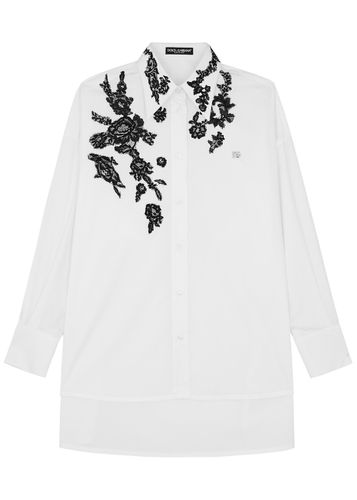 Dolce & Gabbana Lace-appliquéd Cotton Shirt - - 46 (UK14 / L) - Dolce&gabbana - Modalova