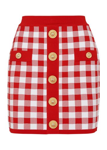 Checked Knitted Mini Skirt - - 38 (UK10 / S) - Balmain - Modalova