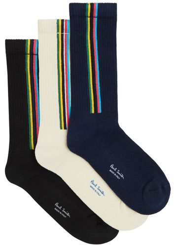 Striped Stretch-cotton Socks - set of Three - - One Size - Paul smith - Modalova