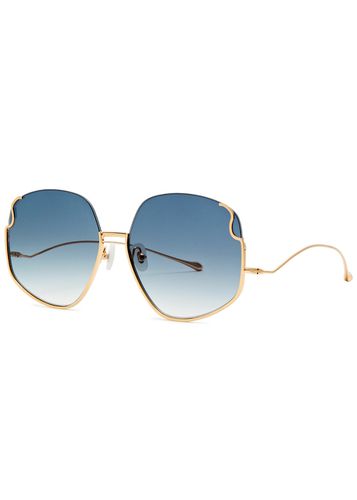 Drape 12kt Gold-plated Round-frame Sunglasses - FOR ART'S SAKE - Modalova