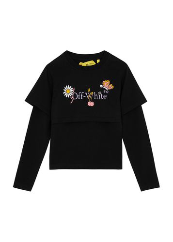 Kids Funny Flowers Printed Layered Cotton top (4-10 Years) - - 04YR (4 Years) - Off-white - Modalova
