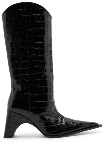 Croco Bridge 85 Leather Mid-calf Cowboy Boots - - 36 (IT36 / UK3) - Coperni - Modalova