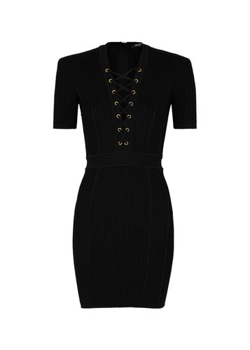 Lace-up Ribbed-knit Mini Dress - - 36 (UK8 / S) - Balmain - Modalova