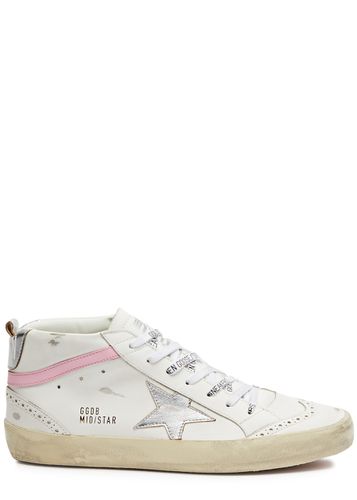 Mid Star Distressed Leather Sneakers - - 38 (IT38 / UK5), Trainers, Ripped - 38 (IT38 / UK5) - Golden Goose - Modalova