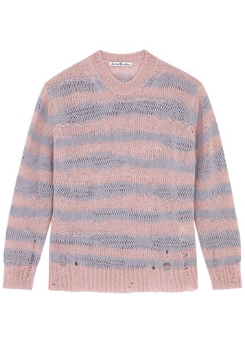 Striped Open-knit Cotton-blend Jumper - - XS (UK6 / XS) - Acne Studios - Modalova