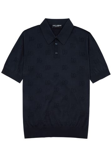 Dolce & Gabbana Logo-jacquard Knitted Silk Polo Shirt - - 50 (IT50 / L) - Dolce&gabbana - Modalova