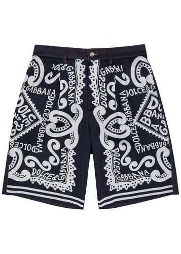 Dolce & Gabbana Bandana-print Panelled Denim Shorts - - 46 (IT46 / S) - Dolce&gabbana - Modalova