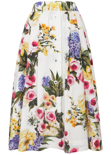 Dolce & Gabbana Floral-print Cotton Midi Skirt - - 40 (UK8 / S) - Dolce&gabbana - Modalova