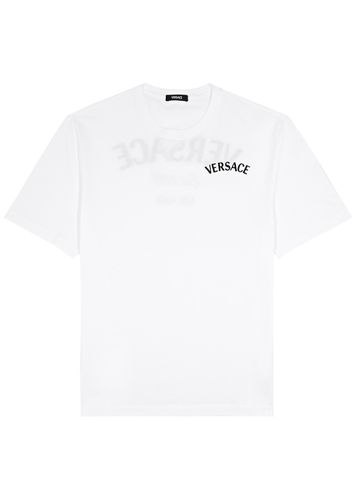 Milano Logo-embroidered Cotton T-shirt - Versace - Modalova