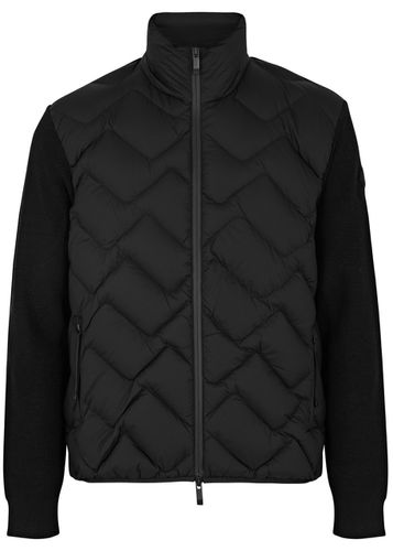 Quilted Shell and Ribbed-knit Cardigan - - M - Moncler - Modalova