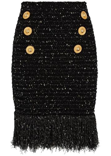 Fringed Bouclé Tweed Mini Skirt - - 36 (UK8 / S) - Balmain - Modalova