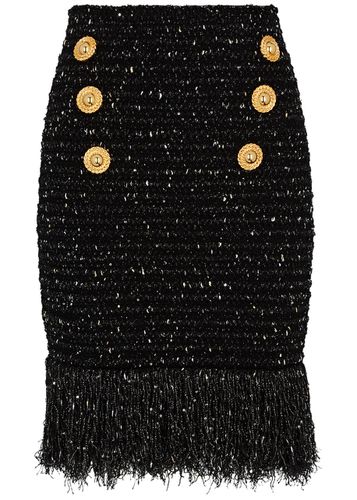 Fringed Bouclé Tweed Mini Skirt - - 38 (UK10 / S) - Balmain - Modalova