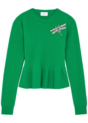 Dragonfly-embellished Wool Jumper - - S (UK8-10 / S) - Erdem - Modalova