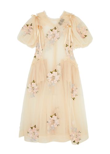 Floral-embroidered Tulle Midi Dress - - 12 (UK12 / M) - SIMONE ROCHA - Modalova