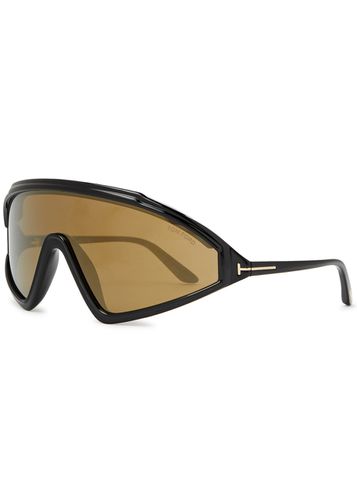 Lorna Mirrored Mask Sunglasses, Sunglasses, , Designer-engraved Mirrored Lenses, 100% UV Protection - Tom ford - Modalova