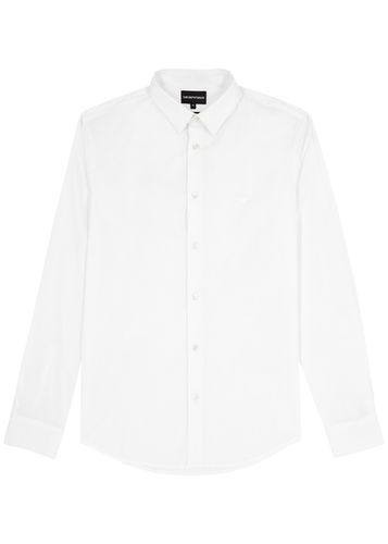 Logo-embroidered Stretch-cotton Poplin Shirt - - XL - Emporio armani - Modalova