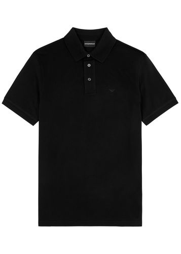 Logo-embroidered Piqué Cotton Polo Shirt - - L - Emporio armani - Modalova