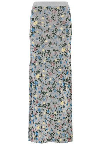 Glittered Floral-jacquard Knitted Midi Skirt - - L (UK14 / L) - Rabanne - Modalova