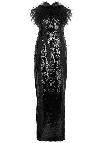 Samare Feather-trimmed Sequin Gown - - 10 (UK10 / S) - 16 Arlington - Modalova