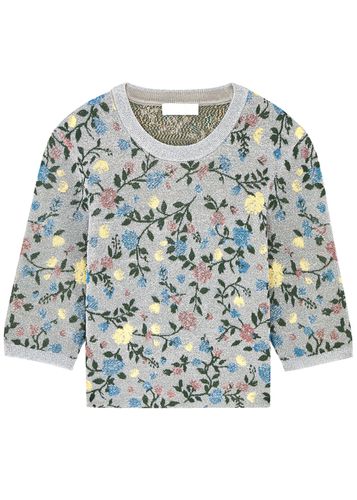 Glittered Floral-jacquard Knitted top - - L (UK14 / L) - Rabanne - Modalova