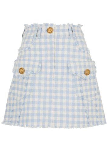 Checked Frayed Tweed Mini Skirt - - 34 (UK6 / XS) - Balmain - Modalova