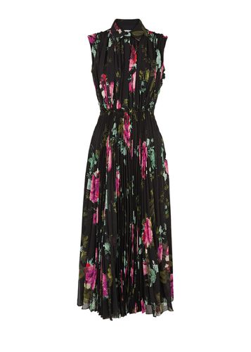 Floral-print Pleated Chiffon Midi Dress - - 10 (UK10 / S) - Erdem - Modalova